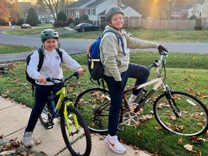 05- Students riding to school